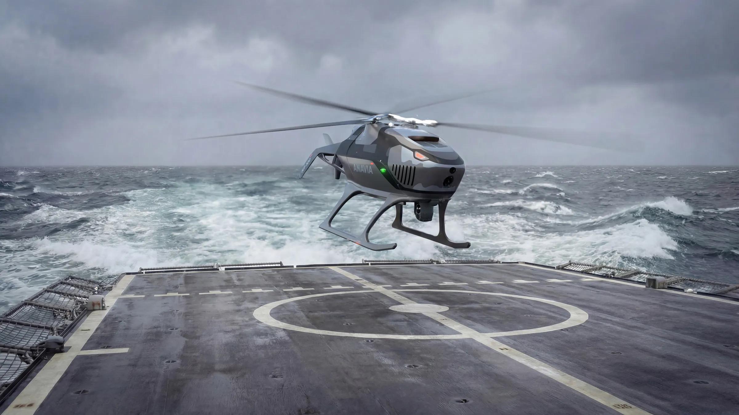 ANAVIA HT-100 Naval autonomous deck landing on moving vessel